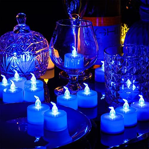 120 יחידות תה אורות נרות ללא להבה נרות מהבהב הוביל נרות סוללה מופעל אור ללא להבה נר עבור רומנטי לילה חתונה ירח