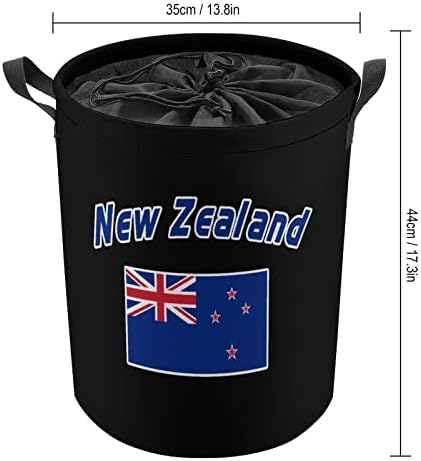 ניו זילנד דגל סלי כביסה עם ידיות עמיד למים מתקפל שרוך עגול בגדי צידניות אחסון ארגונית