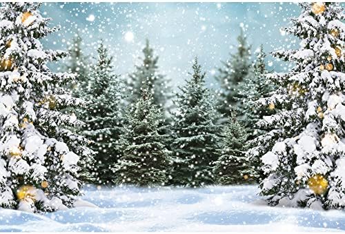 Dorcev 20x10ft חורפי חג מולד שמח רקע נוצץ נוף טבעי נוף שדה שלג באנר מסיבת נוף תמונה רקע תפאורה תמונה