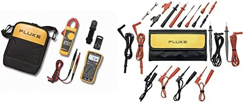 Fluke 117/323 ערכת ערכת משולבת Multimeter ו- Clamp Meter + TL81A סט עופרת, Deluxe Electronic