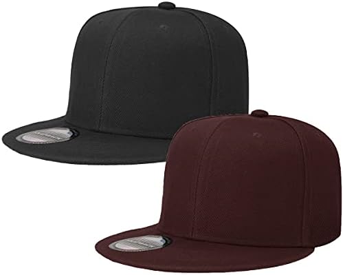 קלאסי כובע כובע היפ הופ סגנון שטוח ביל ריק מוצק צבע מתכוונן גודל