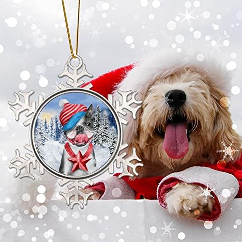 קישוט קישוט עץ חג מולד שמח קישוטי כלבים מצחיקים צבעי מים חורפי שלג כלב מצחיק חג מולד תלוי תלה