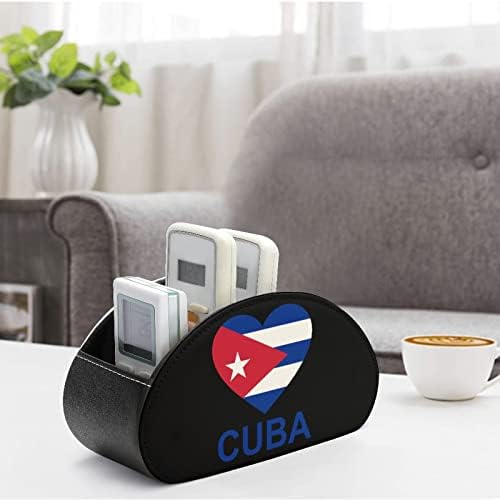 Love CUBA תיבת אחסון שלט רחוק PU רב-פונקציונלי טלוויזיה מחזיקי שלט מרחוק תיבת מארגן עם 5 תאים