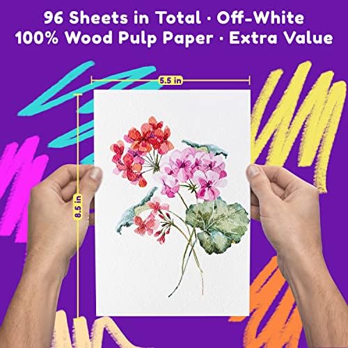 נייר בצבעי מים נייר בצבע מים לבן 3 מארז 5.5 על 8.5 - ספר סקיצות נייר בצבע מים-כרית נייר בצבעי