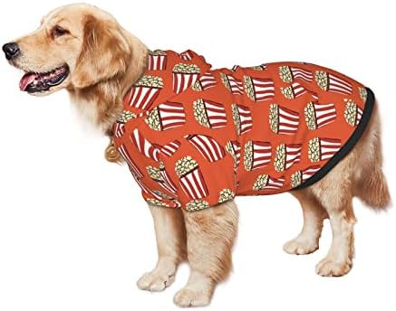 קפוצ'ון גדול של כלב מצחיק-כתום-פופקורן סוודר בגדי חיות מחמד עם מעיל תלבושת חתולים רכים קטן