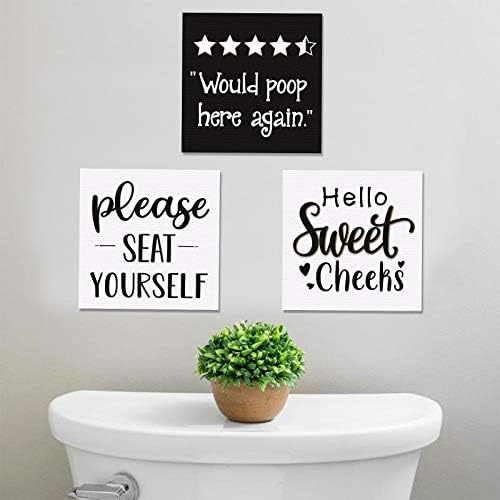 מצחיק אמבטיה סימנים, חווה אמבטיה עץ קיר תפאורה שירותים הומור אמרות בודד רבעון אמבטיה מיני בלוקים