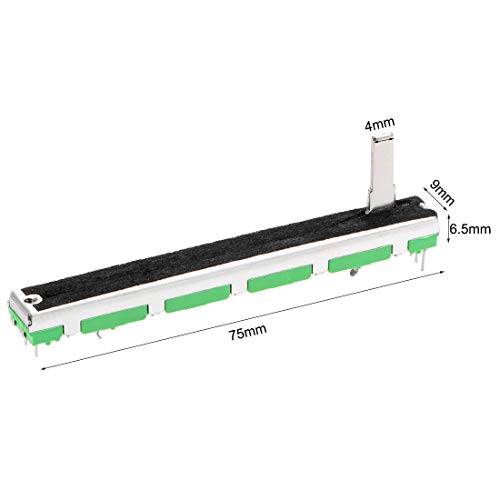 UXCELL 1PCS נגדנים משתנים של FADER 75 ממ פוטנציומטר שקופית ישר B503 50K אוהם ליניארי כפול פוטנציומטרים