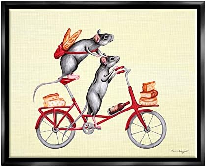 עכברי תעשיות סטופל על אופניים הנושאים גבינה לחם של ארוחת צהריים פיקניק, עיצוב מאת אמלי לגוו