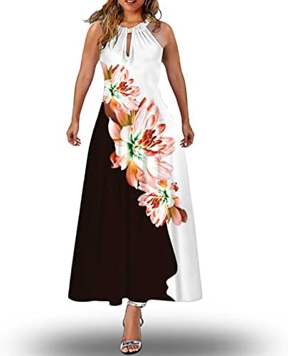 שמלות קיץ של Jinmgg לנשים 2023 שמלות זורמות אלגנטיות, נשים שחורות ללא שרוולים שמלות גוף דק-כושר שמלות טרופיות
