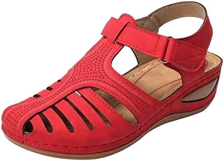 סנדלי וינטג 'נשים נעליים מזדמנים של חוף אמריקאי אירופאי בתוספת גודל נוגד חלול החוצה סגול סנדל על סנדל