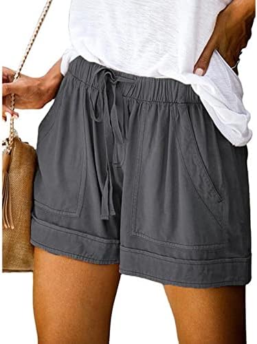 מכנסיים קצרים משקל קלים לנשים לנשים מכנסיים קצרים מזדמנים של מכנסיים קצרים בגידים משוררים המותניים