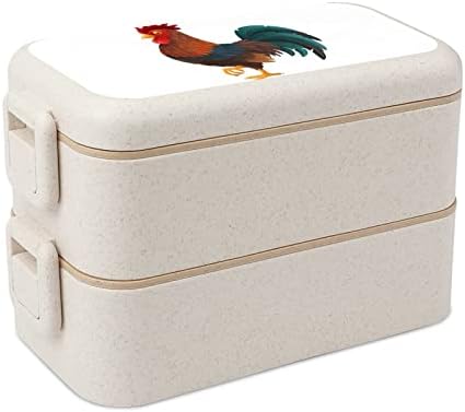 תרנגול חמוד כפול בנטו קופסת בנטו קופסת בנטו מודרנית מכולה עם סט כלים
