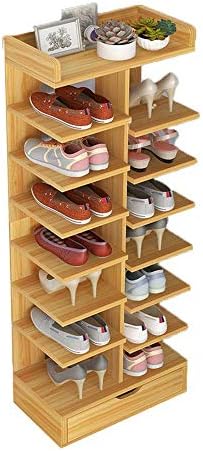 Whlmyh מתלה נעליים בסגנון פשוט, ארון נעליים עומד כניסה לאחסון מרפסת עץ 7 שכבות 8 שכבות בסגנון,