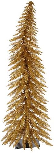 Vickerman 3 'זהב עתיק גחמני עץ חג המולד מלאכותי, אורות ליבון ברורים של דורה -תאורה - עץ חג המולד פו - עיצוב