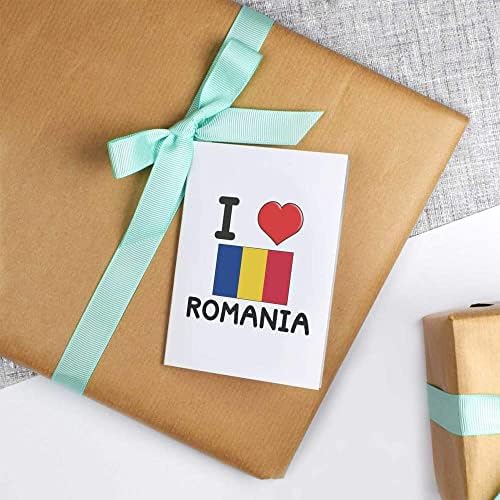 אזידה 4 תגי מתנה 'אני אוהב את רומניה' / תוויות