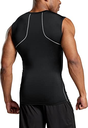 Athlio 3 חבילה חולצות אימון ללא שרוולים לגברים, חולצות ניתוק דחיסה בכושר יבש, גופיית שכבת בסיס אתלטית