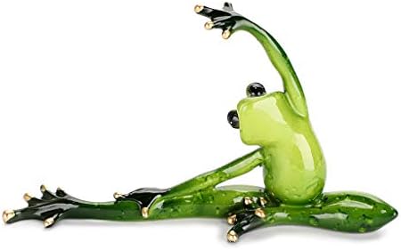 סט של ג'וקסיז של 4 צפרדעי שרף יצירתי צפרדעי פסלון, 4 פוזה פוזה של יוגה פוזה פסולת צפרדע, צלמיות אספנות מותאמות