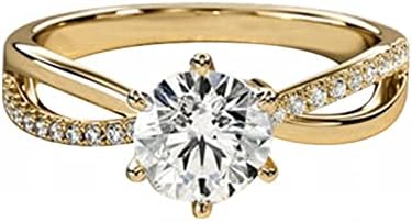 2023 חדש תכשיטים טבעת עגול לבבות חצים לחתוך יהלומי כסף טבעת טבעת שש יהלומי טבעת נשים של אירוסין