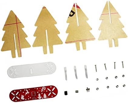 Exceart 3D חג המולד עץ LED Flash Circuit Electronic Soldering LED LED LED מואר עץ חג המולד LED ערכת DIY ערכות