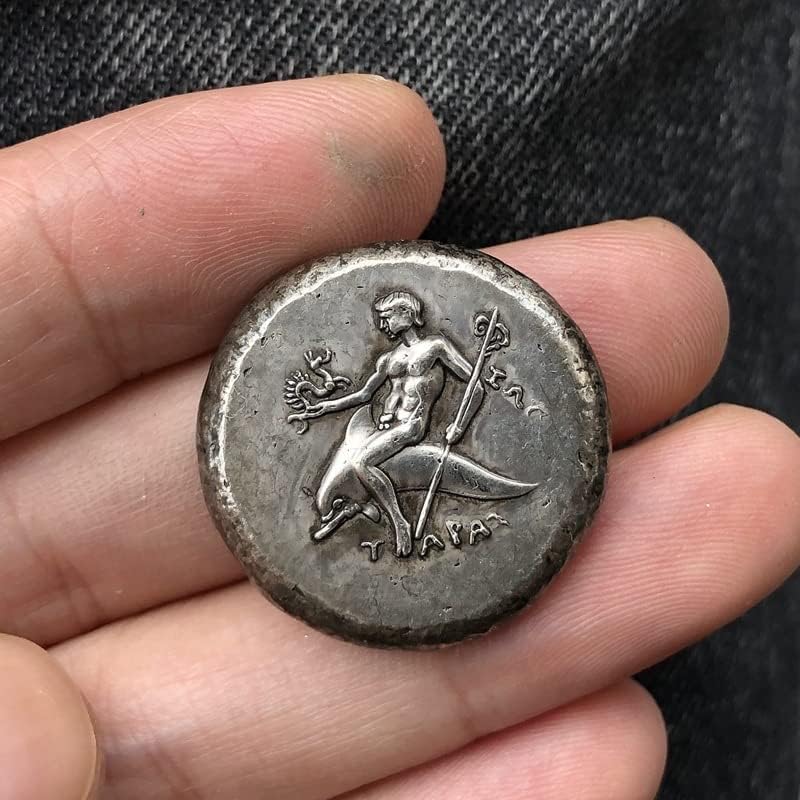 מטבעות יווניות פליז מכסף מלאכות עתיקות מצופות מטבעות זיכרון זרות בגודל לא סדיר סוג 67