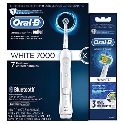 אוראלי-ב שחור 7000 חשמלי מברשת שיניים צרור עם רגיש החלפת ראש,3 לספור