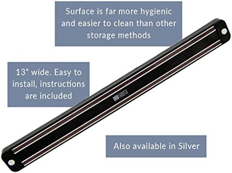 שחור קיר רכוב מגנטי מטבח סכין מחזיק-הנה על ידי שף של חזון-פס מגנטי עבור סכיני מטבח-אופנתי מטבח סכין בר תצוגה-אידיאלי