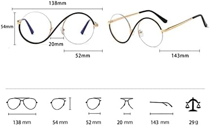 ייחודי עגול כחול אור חסימת משקפיים לנשים גברים רטרו מתכת מסגרת מחשב משקפי אנטי לחץ בעיניים משקפיים