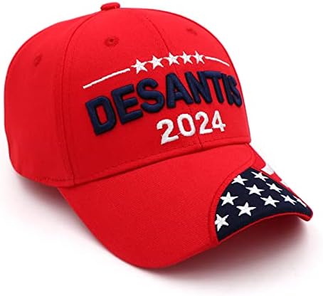 דסנטיס 2024 כובע, להפוך אמריקה פלורידה בייסבול כובע מתכוונן רקמת מגע כובע עבור רון דסנטיס