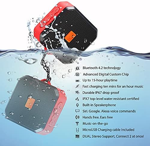 Tek Styz IPX7 רמקול תואם ל- Garmin Nuvi 52 שלך עם זמן משחק אטום למים 13 שעות, מקורה, חיצוני נסיעה 1500