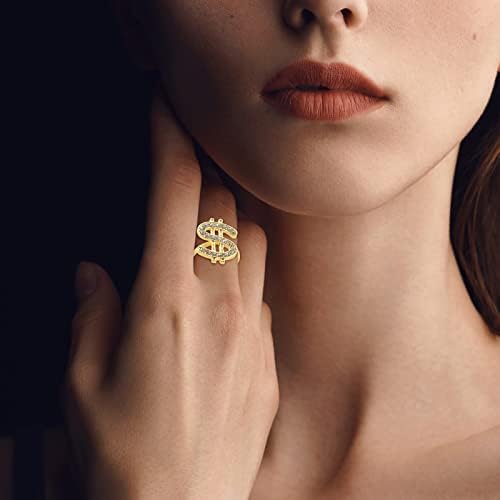 טבעת נישואין לנשים אופנה ארהב דולר אמריקאי דקורטיבי מדומה תכשיטים טבעת יהלום פתיחה טבעות טבעות מתכווננות