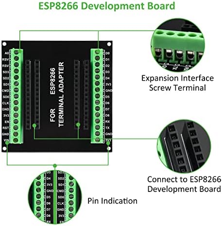 מועצת הפיתוח של 3-Pack ESP8266, AIDEEPEN ESP8266 מועצת הפריצה GPIO 1 ל- 2 עבור ESP8266 ESP-12E NODEMCU V2+3PCS