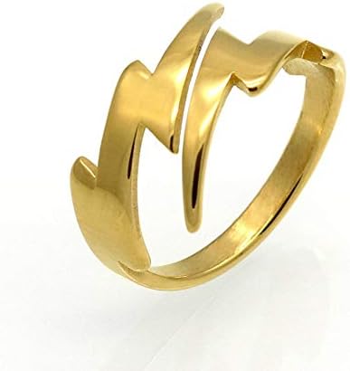 כפול ברק לעטוף פתוח טבעת לגברים בני נשים אופנה פאנק נירוסטה אישית ייחודי הצהרת אירוסין אצבע טבעות תכשיטי מתנות