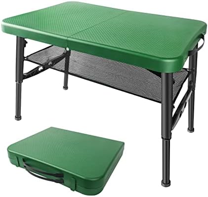 שולחן מחנה בורימן, שולחן חוף, שולחן מתקפל קטן מתכוונן לגובה, שולחן נייד, מושלם גם כשולחן קרוואנים, שולחן