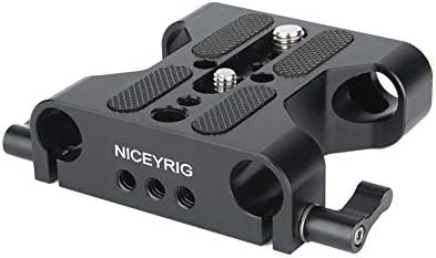 צלחת בסיס מצלמה רב תכליתית של NICERIG עם מהדק מעקה מוט 15 ממ למערכת תמיכה ב- DSLR אסדות DSLR