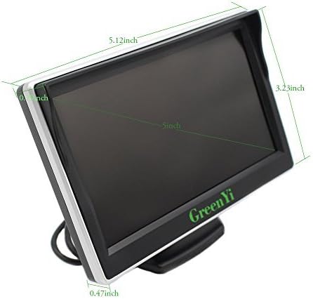 5 אינץ 'AHD 800X480 צג מצלמת גיבוי, GENYI-08 TFT מסך צבע LCD, שני כניסות וידאו מסך למצלמה של תצוגה אחורית