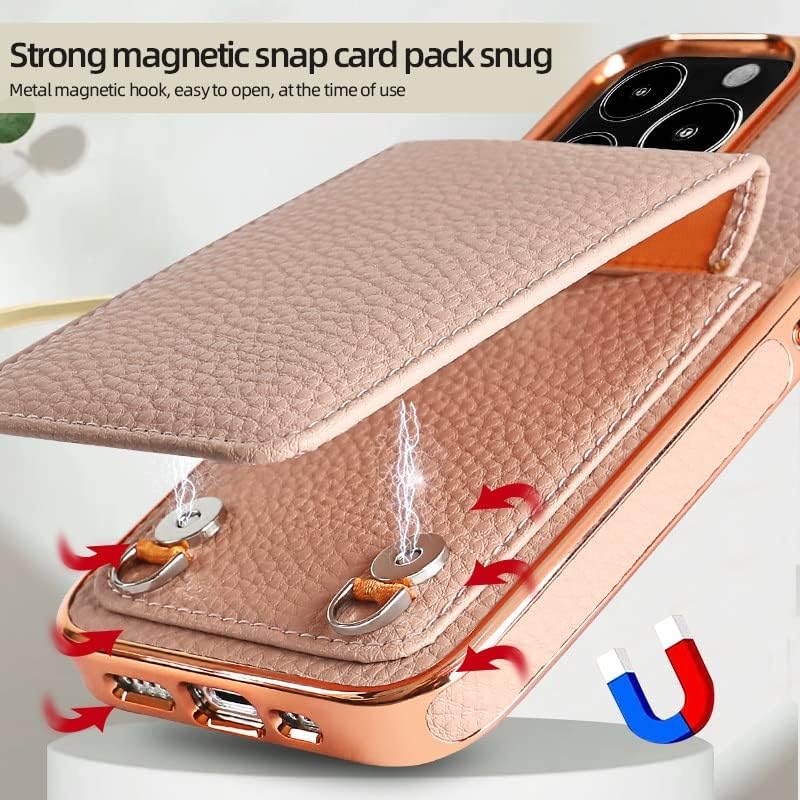 מארז הארנק של נרתיק מגן תואם לאייפון 13 Pro Max, עור פרימיום+לוח אלקטרוליטי, מקרה מגן מגנטי עם חריצי