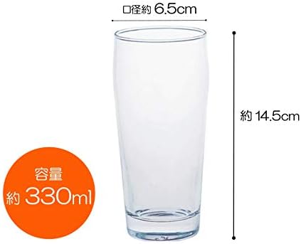 שיווק Suntory 823-257 כוס זכוכית בירה, בצורת C, ברור, 11.0 פלורידה, 11 גרם, תוצרת יפן, חבילה של 12