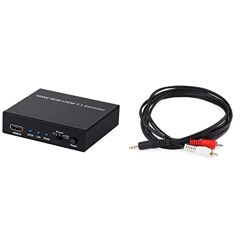 Monoprice Blackbirdtm 4K Series 7.1 HDMI Audio Extractor & Monoprice שמע/כבל סטריאו - 6 רגל -