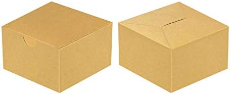 קופסאות מתנה קטנות מנייר 3 על 3 על 2 קופסאות קראפט חומות למתנות, מסיבות טובות, מקלחות, מלאכת יד, קופסאות