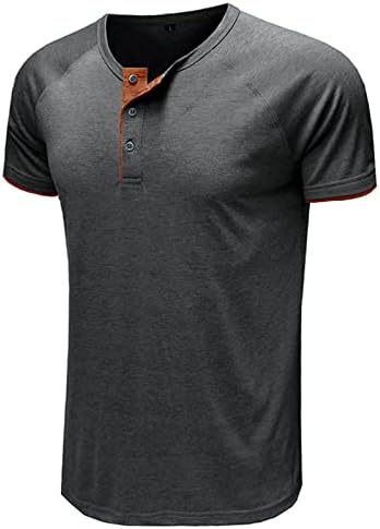XXBR Mens Henley חולצות קיץ כפתור מזדמן צוואר רגיל כושר טי טא