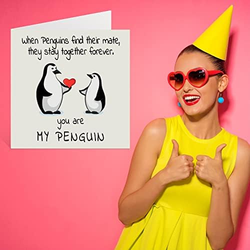 Stuff4 כרטיס יום נישואים של פינגווין - אתה הפינגווין שלי - כרטיס יום הולדת רומנטי חמוד לחברה אשת חבר בעל בן
