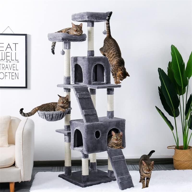 N/A עץ חתול רב-מפלסי לחתולים עם מוטות נעימים