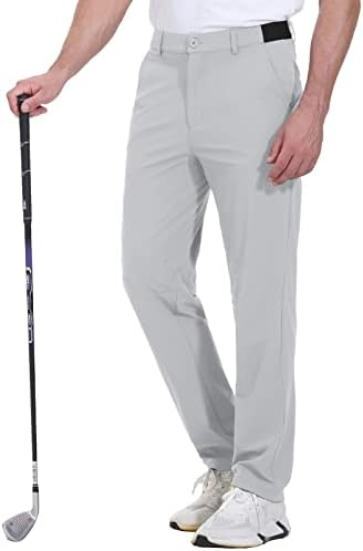 מכנסי גולף של Rdruko גברים מכנסי שמלה מזדמנים קלים מהירים עם כיסים