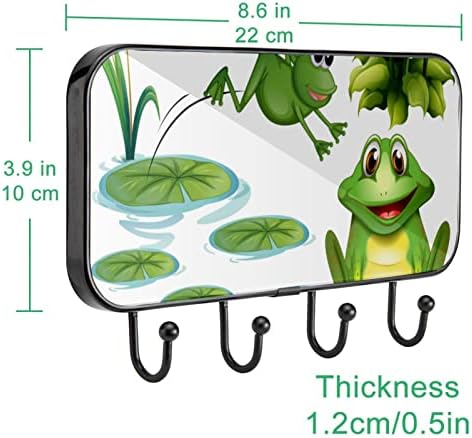 צפרדע ירוקה חמודה מעיל מעיל קיר קיר, מתלה מעיל כניסה עם 4 חיבור לעיל מעיל גלימות ארנק מגבות כניסה