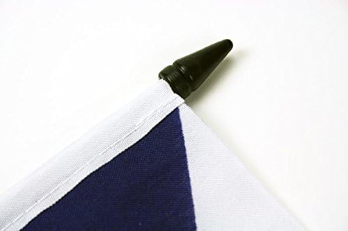 דגל AZ דגל שולחן חיל הים האיטלקי 5 '' x 8 '' - דגל שולחן צבאי של איטליה 21 x 14 סמ - מקל פלסטיק שחור ובסיס