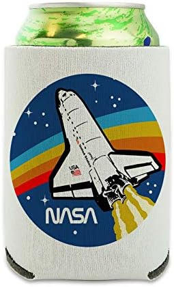 לוגו של נאסא על ​​מעבורת חלל עם קשת קשת CAN COOR - משקה שרוול חיבוק מבודד מתקפל - מחזיק מבודד משקאות