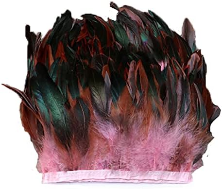 7 נוצות תרנגול סגולות למלאכות רוחב 5-7 אינץ ' חצאית קישוט מלאכת נוצת שוליים אביזרי לבוש לחפיסה של 2 מטר,