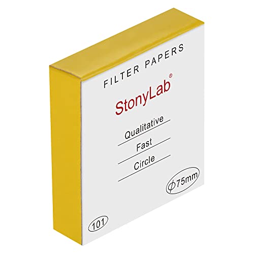 נייר סינון איכותי של סטונילאב, עיגולי נייר סינון תאית במהירות מהירה בקוטר 74 ממ, שמירת חלקיקים של 25 מיקרון,