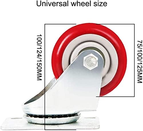 ניאנקסין 2 אינץ 'אביזרי ריהוט גלגלים כבדים גומי גלגל אילם אילם גלגלת גלגל ההגה 1.5 אינץ' גלגלים)