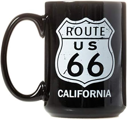 קליפורניה כביש 66 אייקוני אמריקאי כביש קרמיקה קפה ספל-15 עוז דו צדדי